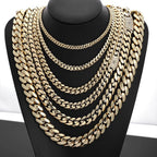 NY Hip Hop Jewelry Multiple Sizes Monaco Chain 14K Gold Plated 6/8/10/12/15MM Cuban Link Necklace for Men Party Gift