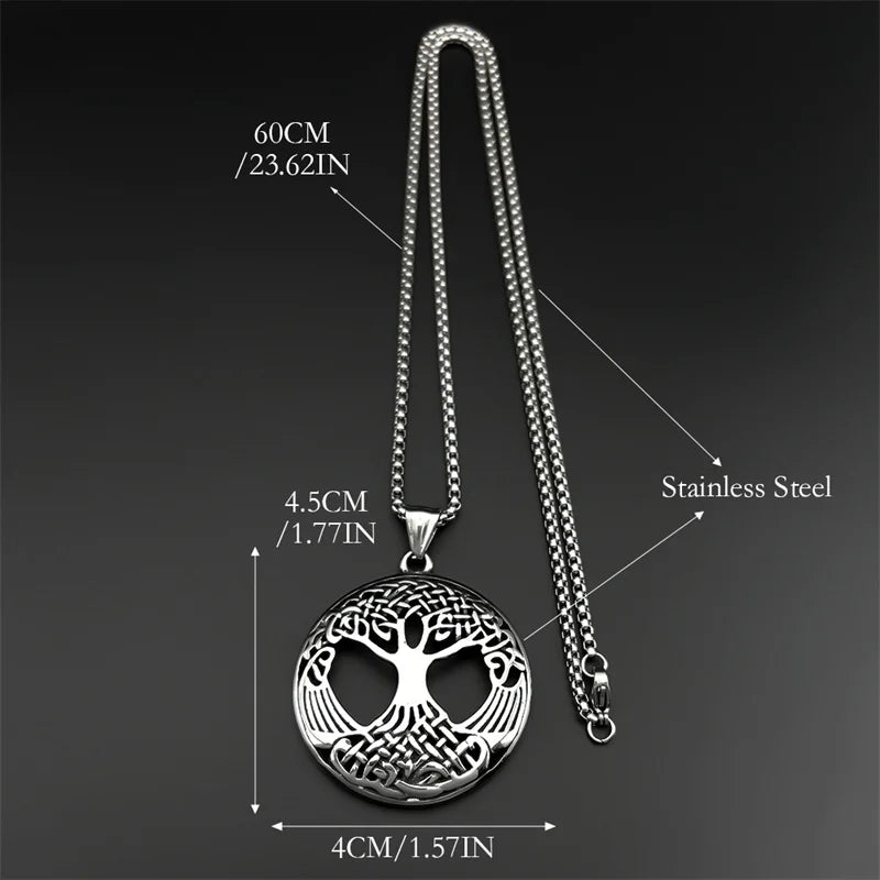 Tree Of Life Silver Pendant Vintage Knot World