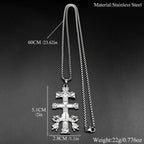 Caravaca Cross Pendant Necklace — Stainless Steel