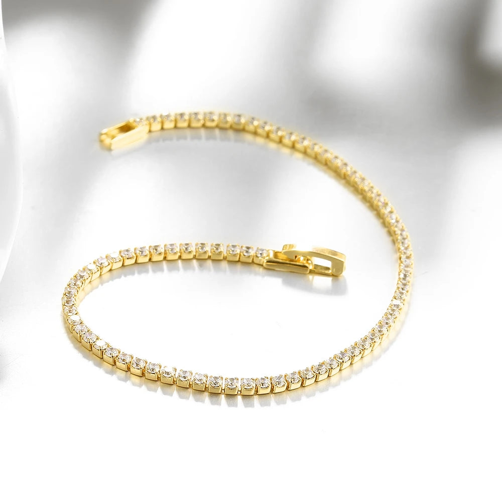 New 2&3&4mm Moisssanite Tennis Bracelet Original 925 Sterling Silver Jewelry Moisssanite Diamond Tennis Chain for Women