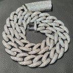 Fashion Hip Hop Miami Cuban Necklace Chain Full Diamonds 9mm 12mm 15mm 20mm 24mm Pendant Chains Long Buckle Closure Jewelry Gift