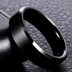 Minimalist Men 8mm Smooth Band Ring — Black-Tone