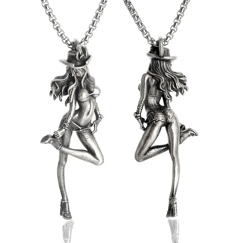 Cat Wings Animal Pendant Necklace — Silver