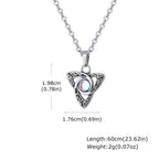 Vintage Celtic Knot Pendant Inlaid Black Opal Turquoise Necklace for Men, Retro Fashion Natural Stone Stainless Steel Jewelry