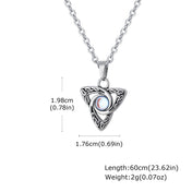 Vintage Celtic Knot Pendant Inlaid Black Opal Turquoise Necklace for Men, Retro Fashion Natural Stone Stainless Steel Jewelry