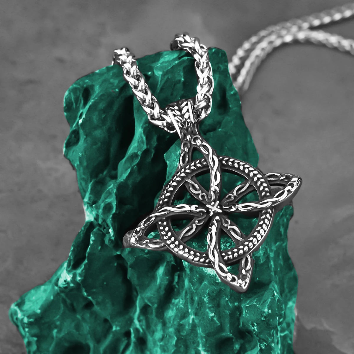 Scandinavian Celtic Knot Choker Necklace — Steel
