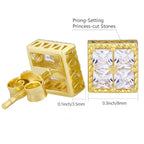 Gold Iced Out Stud Earring Statement Crystal