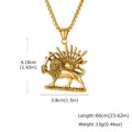 Persian Lion and Sun Pendant — Stainless Steel