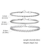 Layered Cross Stainless Steel Bracelet