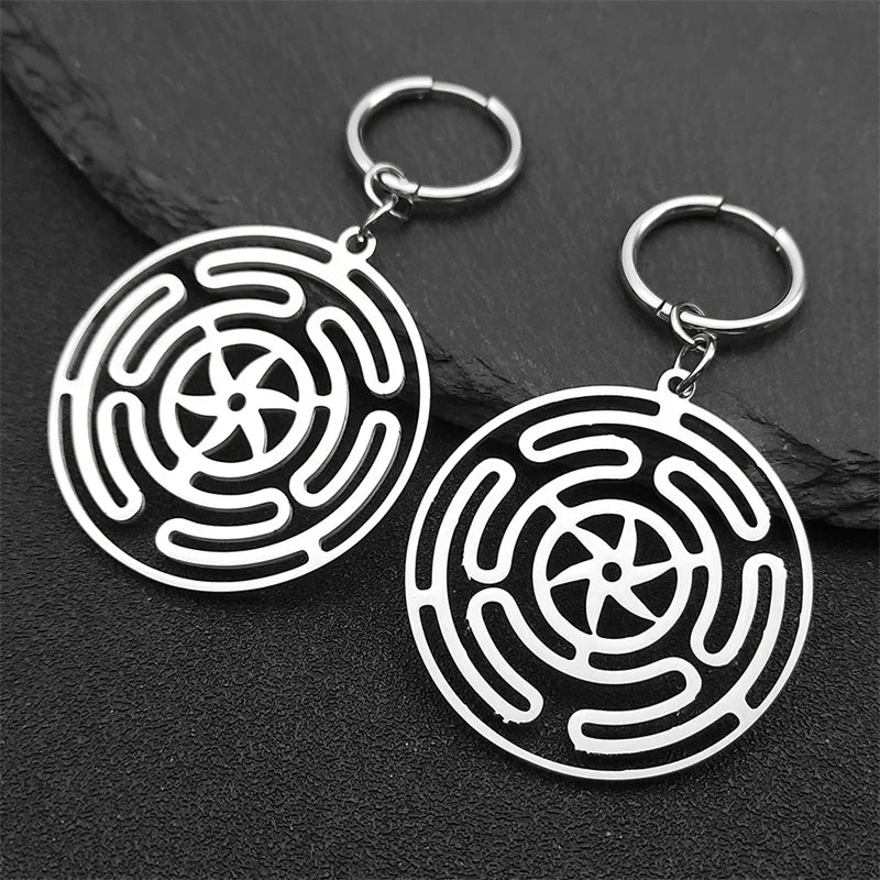 Hecate Wheel Pendant Necklace — Stainless Steel