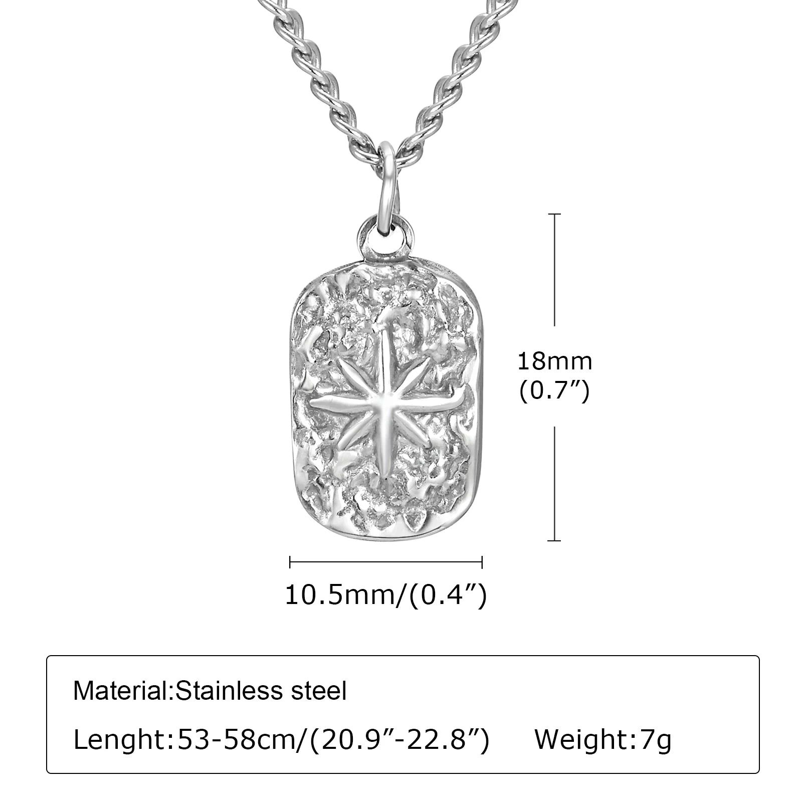 Military Dog Tag Stainless Steel Pendant Necklace