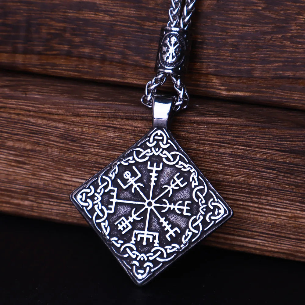 Viking Vegvisir Compass Pendant — Stainless Steel
