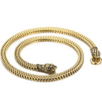 8MM Curb Link Chain Men's Neck Necklaces for Men Gothic Stainless Steel Snake Style Male Man Necklace 60CM Long Viking