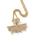 Iced Out Gold-Tone Street Pendant — Dollar 5A CZ
