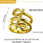Ankh Cross Ring Layered Wrap Key of Life — Stainless Steel
