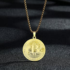 CHENGXUN Hindu Ganesha Coin Pendant Necklace for Men Womens Lord Ganesha Medallion Charm Neck Chain Spirit Totem Jewelry