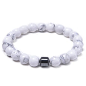 Obsidian Stone Magnetic Bead Bracelet — Black