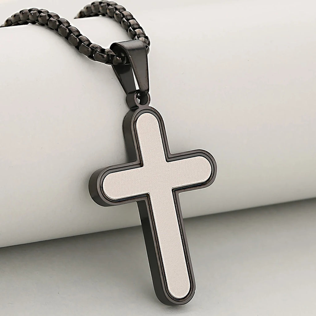 Cross Pendant Necklace — Stainless Steel