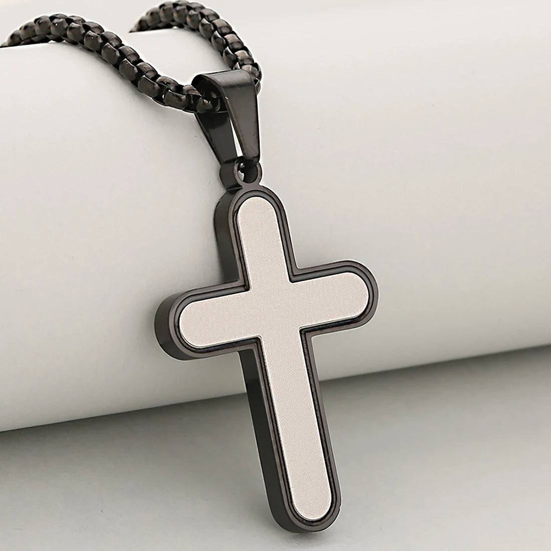 Cross Pendant Necklace — Stainless Steel