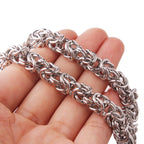 Fashion Men's Jewelry Trendy Stainless Steel Byzantine Chain Necklace Link Chain 7"-40" 6/8mm Free Choose Xmas Gift