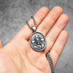 Cross Jesus Pendant Necklace — Stainless Steel