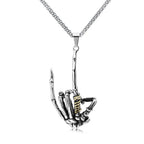 Skull Rock Hand Pendant — Stainless Steel