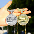 New Last Supper Pendant Cuban Chain Necklace With 14mm Iced Out Chain Fashion Hip Hop Men Charm Pendant Tennis