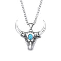 Vintage 316L Stainless Steel Bull Head Pendant Necklace For Men Women Hip Hop Fashion Animal Punk Jewelry Amulet Gifts