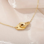 Geometric Hollow Pendant Necklace — Stainless Steel