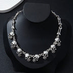 Layered Skull Choker Necklace — Gothic