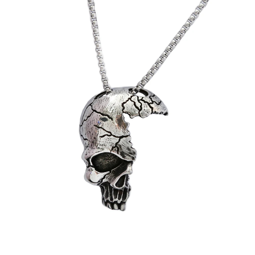 Gothic Skull Steel Pendant Retro Punk