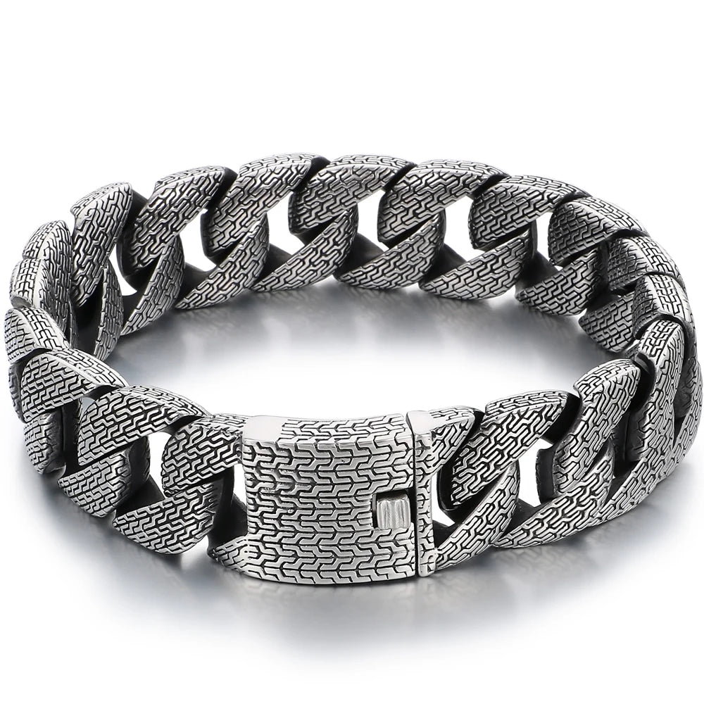 40CM Length 31MM Width Big Curb Cuban Link Chain Necklaces Heavy Stainless Steel On Neck Chains for Women Party Jewelry