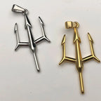 Greek Poseidon Trident Pendant Necklace — Stainless Steel