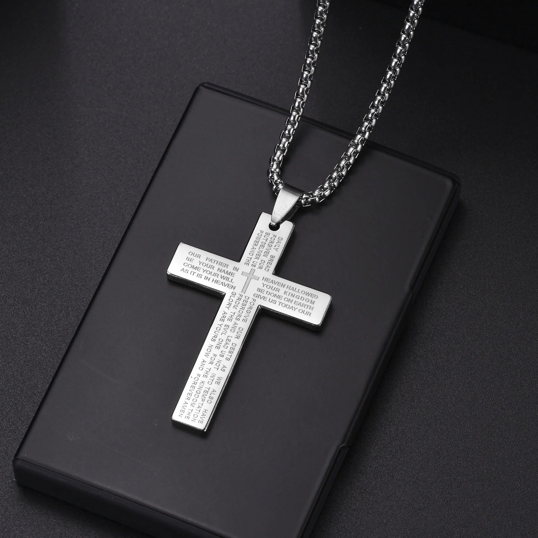 Cross Pendant Necklace — Stainless Steel