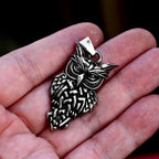 Vintage Nordic Viking Owl Pendant Necklace For Men 316L Stainless Steel Punk Biker Animal Necklaces Fashion Charm