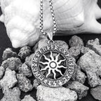 Silver Viking Sun Circle Pendant Necklace Box