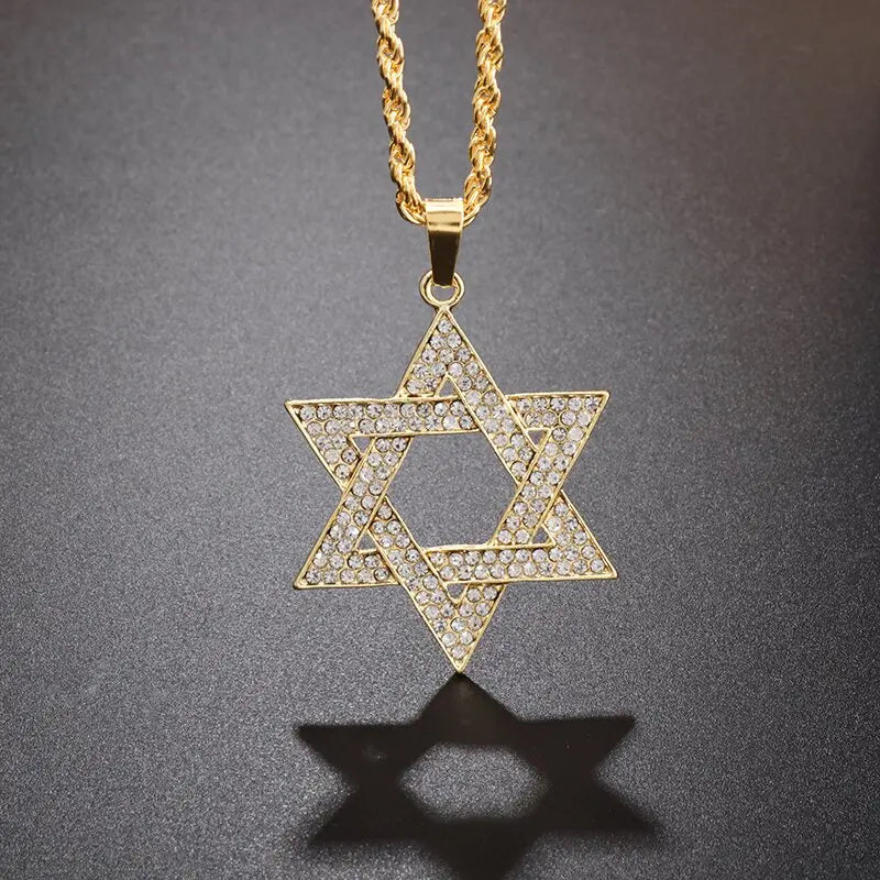 Iced Out Star of David Gold Pendant
