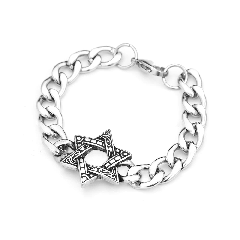 Star of David Chain Bracelet — Stainless