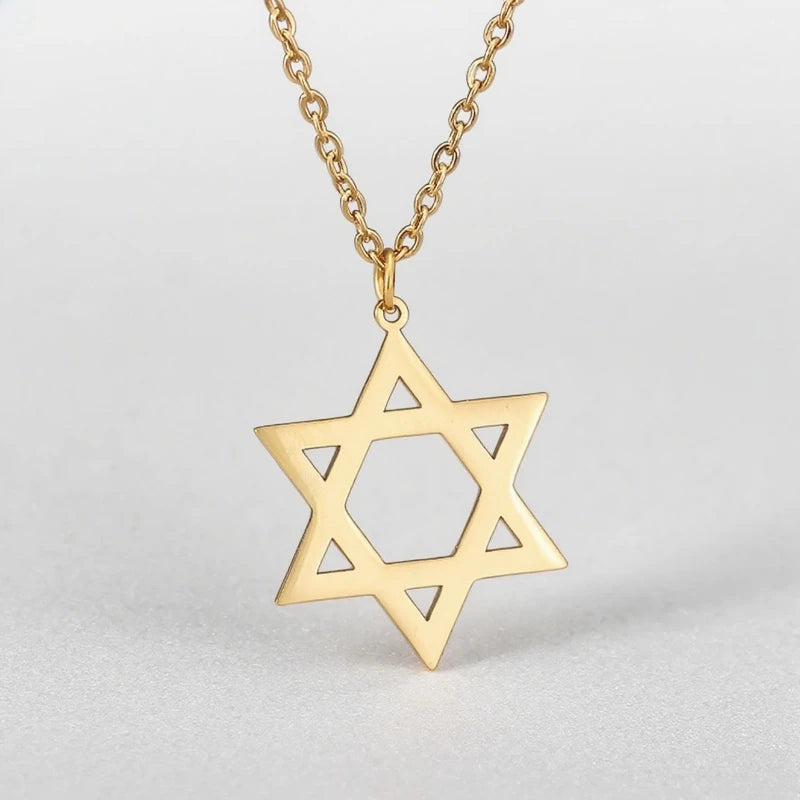 Star of David Pendant Necklace — Gold-Tone Metal