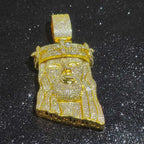 Crown Jesus Pendant Necklace Iced Out