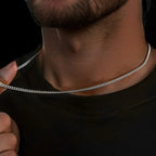 2mm Men's Cuban Chain Necklace Simple 925 Sterling Silver Necklace Fashion Titanium Steel Jewelry Trend Party