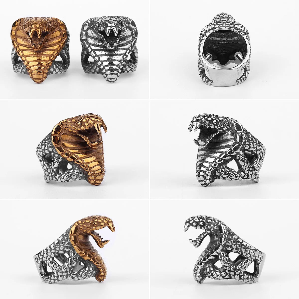 Cobra Snake Ring — Stainless Steel
