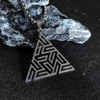 Fashion Men Stainless Steel Necklace Triangle Pendant Hip Hop Necklaces for Men Creative Jewelry Accessories Anniversary Gift