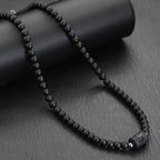 Zodiac Black Onyx Pendant Necklace — Stainless Steel