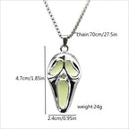 European and American street hip hop popular exaggerated skull luminous mask pendant, trendy man personality neckla