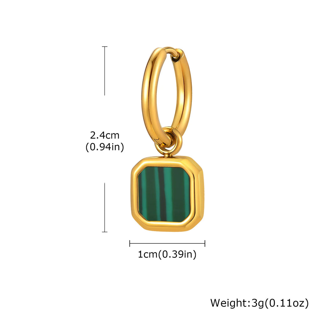 Natural Stone Huggie Hoop Earrings — SS