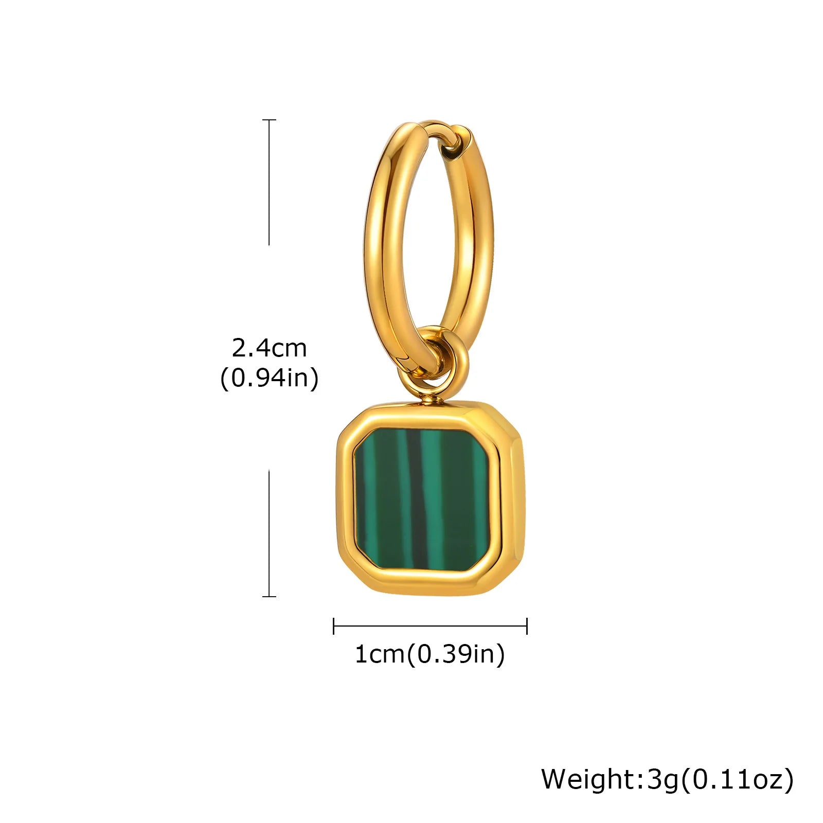 Natural Stone Huggie Hoop Earrings — SS