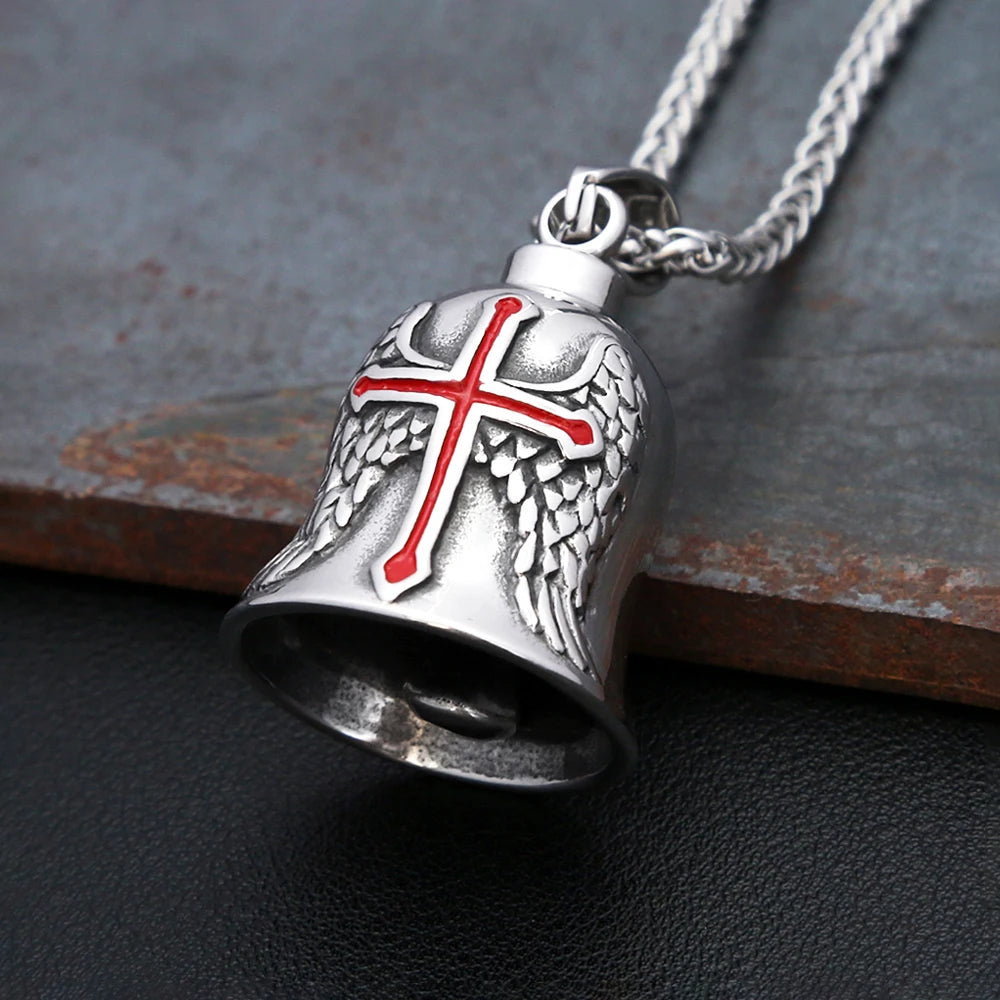 Vintage Bell Charm Amulet Necklace — Stainless Steel