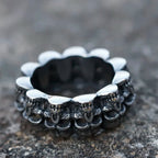 2023 NEW Men's 316L stainless steel rings Unique Skull ring Vintage Aegishjalmur PUNK Jewelry Gifts free shipping