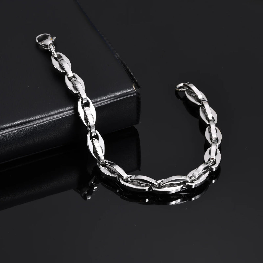 Link Chain Wristband Bracelet for Men — Stainless Steel